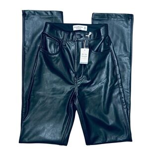 Abercrombie & Fitch 90s Straight Vegan Leather Pants